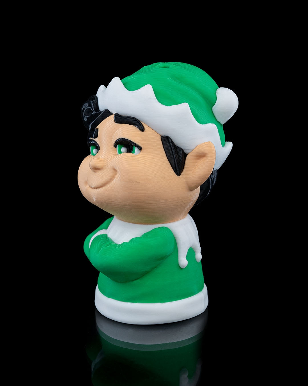 Christmas Elf Statue, Aquarium Decor (Green)